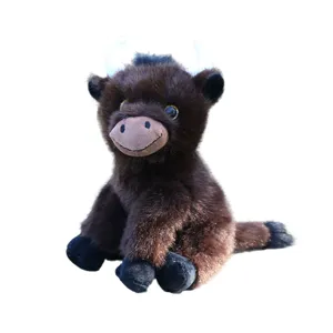 Lindo peluche de vaca de las Tierras Altas, muñeco de peluche suave para niños y regalos.