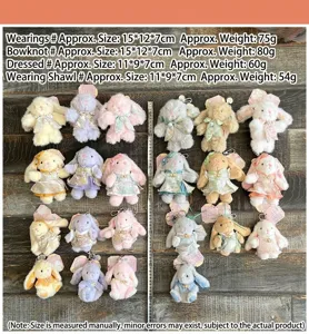Chinese style plush rabbit keychain cute bag pendant fluffy doll toy gift for girls