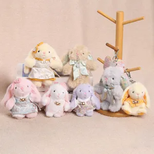 Cute New Chinese style Wendy rabbit plush toy keychain, lovely bunny bag pendant gift.