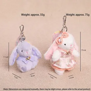 New Chinese style cute Wendy rabbit plush toy keychain schoolbag pendant girl gift