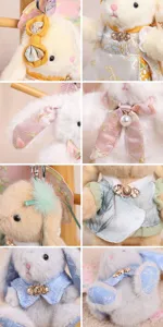 New Chinese style Wendy rabbit plush toy schoolbag keychain pendant cute doll gift.