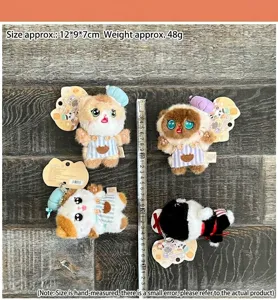 Cute cat plush toy keychain cooking style soft doll cute pendant fluffy backpack charm 1pc