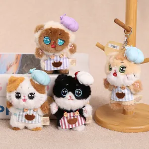 Cute rice pudding cat plush toy keychain soft doll pendant detail view for gift