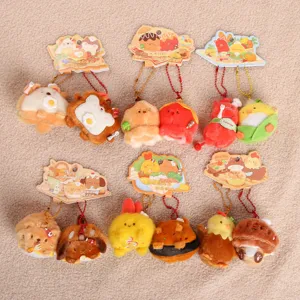 Cute magnetic pair plush keychain pendant cartoon bag hanging ornament nice gift choice