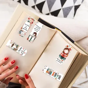Set de marcapáginas magnéticos, bonitos marcadores pintados con citas inspiradoras, 5 pcs.