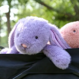 Fluffy purple bunny plush toy stuffed animal soft comforting pillow for girls and holiday gifts