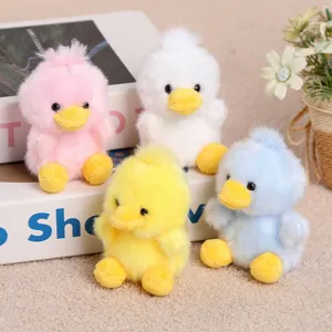 Cute colorful plush duck pendant soft toy keyring comforting doll decoration gift.