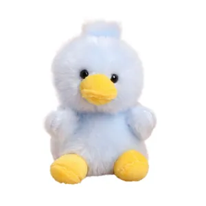 Cute blue plush duck toy soft stuffed animal doll for kids soothing companion gift display