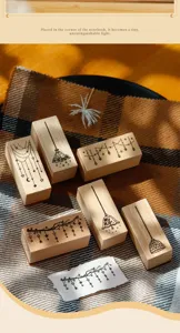 Creatieve nachtlamp houten stempelset voor journal, scrapbooking en knutseldecoratie.