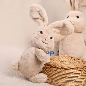 Schattig pluche konijn knuffel draaibaar hoofd zachte hangoren speelgoed cadeau