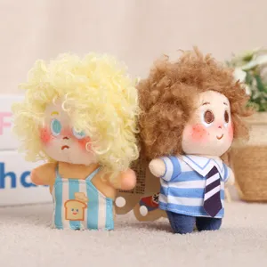 Simpatica bambola di peluche con capelli ricci stella ragazzo ciondolo borsa ornamento toy