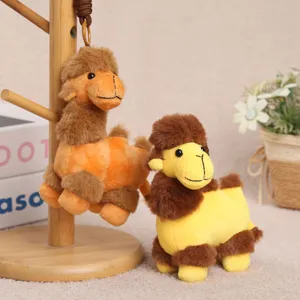 Cute plush camel toy keychain and doll soft stuffed animal bag charm gift for kids and couple.