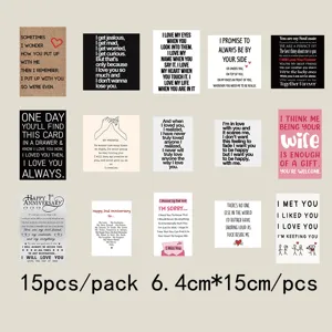 15pcs humorous sweet greeting cards ins style minimalist text postcards wall decor