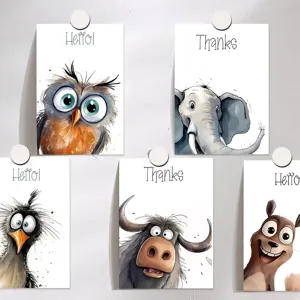 Cute animal decorative cards cartoon poster wall stickers set for home and bedroom room decor