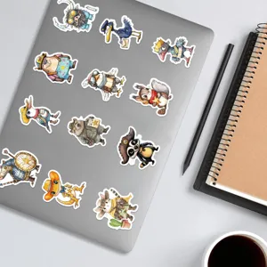 Cute waterproof animal stickers for laptop, phone, and journal decoration, 50pcs pack.