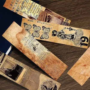 Vintage Butterfly Bookmarks Paper Reading Markers High-End Aesthetic Stationery Set For Students Journal DIY Craft