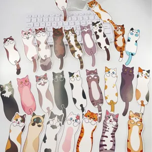 Cute Cartoon Cat Bookmarks Paper Page Markers For Student Reading Planner DIY Decoration Office Supplies