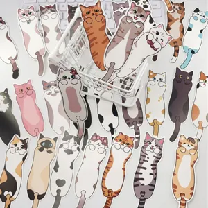 Cute cat bookmarks 30pcs cartoon reading markers for student stationery and DIY hand account decor