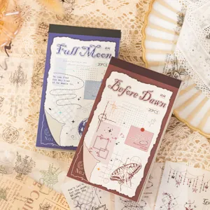Retro Line Art Washi And PET Sticker Book Journaling DIY Background Decorative Stationery Supplies For Craft