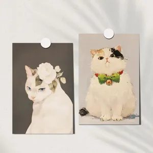 Katzen Postkarte Wanddekoration Kunst Drucke, ästhetische Zimmer Dekorationskarten für Zuhause.