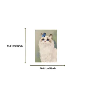 Dekorative Katzen Postkarte Wandkunst Kunstkarte Ölgemälde Stil 6x4 Zoll Zimmerdeko
