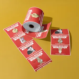 Grappige meme breekbare waarschuwingsstickers rol voor verzenddozen en pakketten.