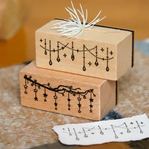 Retro Creatief Vintage Stijl Houten Decoratieve Rubberen Stempels Sterrenhemel Maannacht Kroonluchter Ontwerpen Voor Journal Collage Scrapbooking Kunst Ambachtelijke Benodigdheden DIY Decoratie