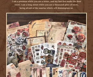Vintage journal gift box set with creative stickers and memo papers for scrapbooking DIY crafting