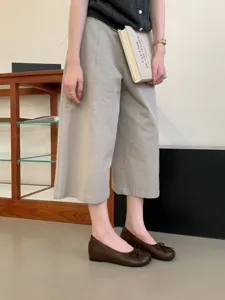 Scarpe basse ballerine stile coreano con fiocco donna mocassini comodi suola morbida