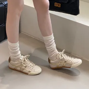 Women's casual sneakers retro flat leather shoes spring fashion daily athletic footwear