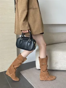 Botas de cuña mujer otoño invierno plataforma ante botines zapatos moda elegante