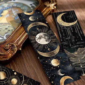 Universo Celestial Estrella Luna Estampado Caliente Papel Marcar Páginas Estética Gama Alta Estudiante Lectura Regalo