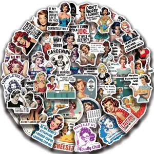 Women Quotes Stickers Waterproof Vinyl Decals Aesthetic Retro Pop Art Stickers For Laptop Water Bottle Scrapbook Luggage