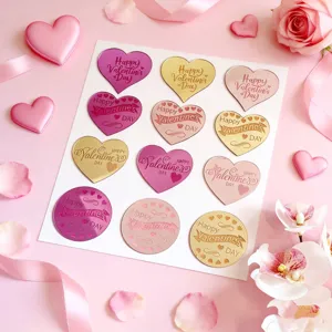 Ensemble de cake topper Saint-Valentin, décorations de cupcakes en cœur acrylique.