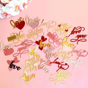 INS Saint-Valentin Amour Cake Topper Acrylique Paillettes Decoration Gateau Set