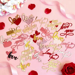 Décoration de Gâteau Love en Acrylique Design Romantique de Cœur Lettre Décoration Latérale de Gâteau Élégant Ornement de Cuisson pour Fête de la Saint-Valentin Anniversaire