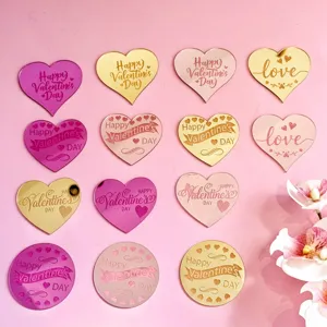 Ensemble de topper de gâteau en cœur acrylique saint-valentin, détails déco cupcake.