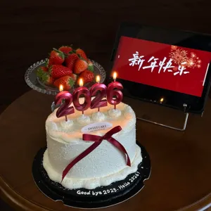 2026 number candle cake topper red candles new year cake decoration party supplies