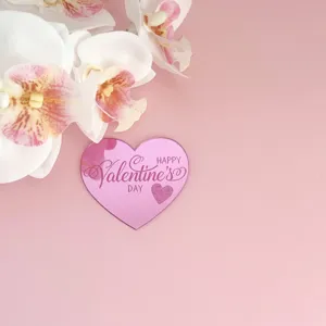Décoration de gâteau cœur en acrylique rose Saint-Valentin cupcake topper pour fête