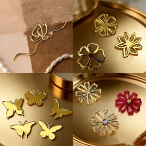 Acrylic Mirror Flower Butterfly Cake Topper Ins Style Cupcake Ornaments For Mothers Day Womens Day Birthday Party Cake Decorations