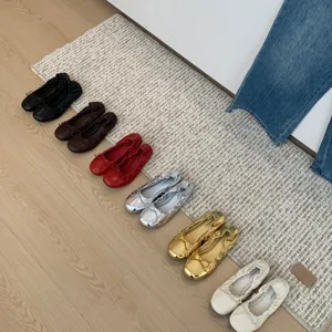 Vrouwen platte ballerinashoenen ronde neus schattige strik diverse kleurvariaties
