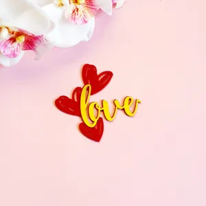 Saint Valentin Amour Acrylique Décoration Gâteau Cœur Rouge Fournitures Fête