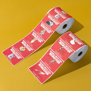 Rollo de pegatinas de advertencia de frágil divertido para el envío de paquetes.