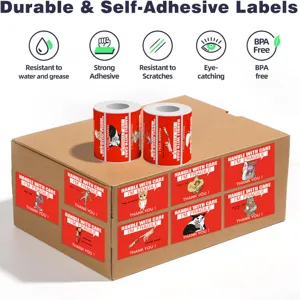 Pegatinas de advertencia frágiles divertidas, etiquetas meme impermeables para cajas, 400pcs
