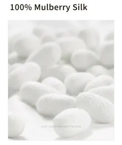 Premium mulberry silk cocoons raw material showing soft texture and natural high quality detail.