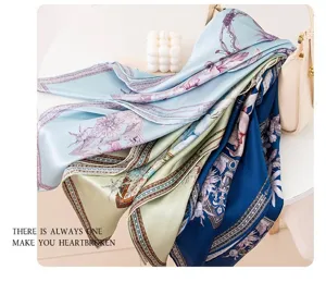 Silk scarf detail view, floral print, elegant fabric texture and draping style display.