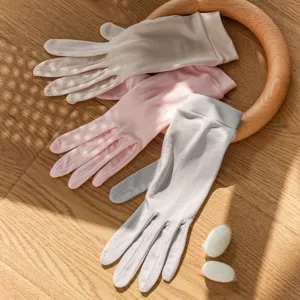 Mulberry silk gloves long sunscreen thin five-finger spring summer real silk riding gloves