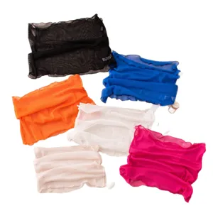 Polaina de cuello de seda transparente de color sólido protección solar mascarilla
