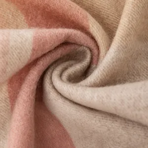 Pure wool plaid scarf for women, soft warm winter cashmere neckerchief, cozy stylish shawl.