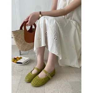 2026 Autunno Nuovo Cavo Traspirante Piatto Mary Jane Scarpe Da Donna Con Fibbia